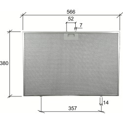 Alapure Metallfilter passend für Ikea 488000302744 565x380x8mm