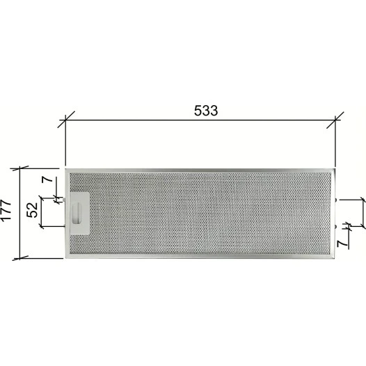 Alapure Metallfilter geeignet für Whirlpool 481248058305 533x177x10mm