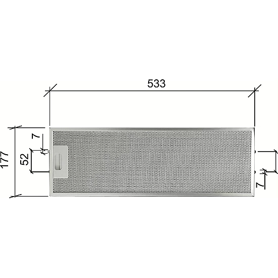 Alapure Metallfilter geeignet für Elica GF023B / GF023C 533x177x10mm Alapure Metallfilter geeignet für Elica GF023B / GF023C 533x177x10mm