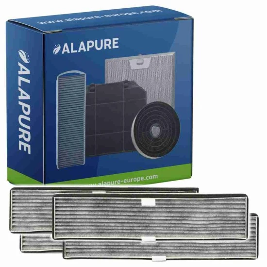 Alapure HFK3990 Kompatibel mit Miele Kohlefilter DKF21-P / 9720600 (4 Stück)