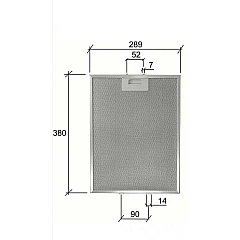 Alapure Metallfilter geeignet für Elica 380x290mm GF03RB
