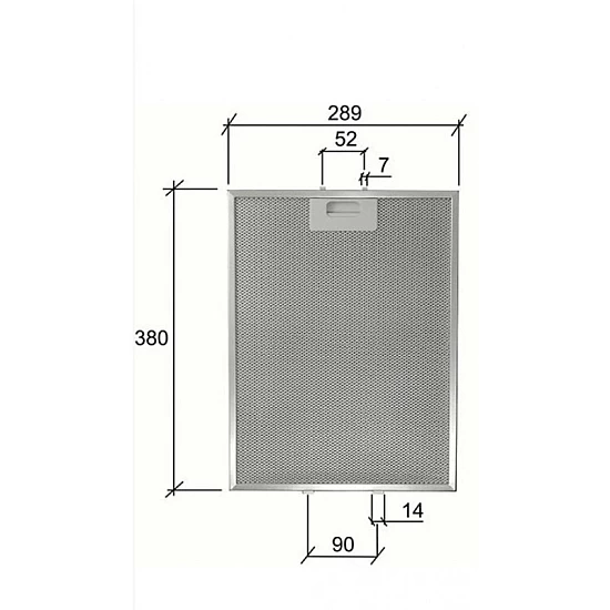 Alapure Metallfilter geeignet für Elica 380x290mm GF03RB Alapure Metallfilter geeignet für Elica 380x290mm GF03RB