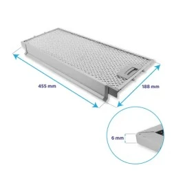 Siemens Metall-Fettfilter Set 434105 + 434107 (2St.) | Vorder- & Rückseite | 455x188x6 mm & 405x209x8 mm