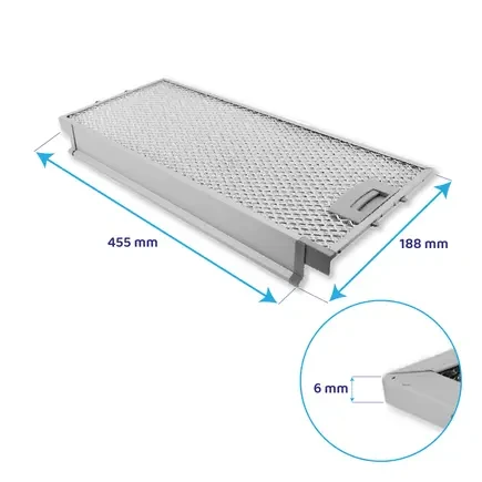 Siemens Metall-Fettfilter Set 434105 + 434107 (2St.) | Vorder- & Rückseite | 455x188x6 mm & 405x209x8 mm