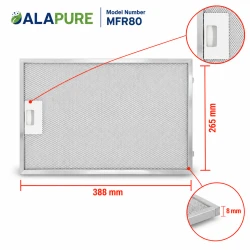 Alapure Metallfilter passend für Balay 742967 / 00742967 388x265x8mm