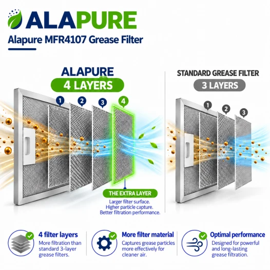 Alapure Metallfilter geeignet für Bosch 434107 / 00434107 209x405mm