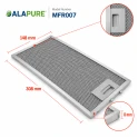 Alapure Metallfilter geeignet für Novy 563-8045 / 6830020 308x148mm