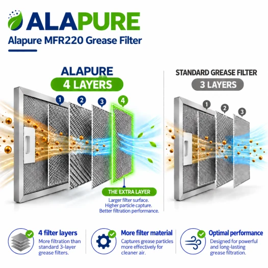 Alapure Metallfilter geeignet für AEG 4055081220 300x253x8mm