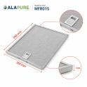 Alapure Metallfilter geeignet für Faber 1330251404 / 133.0251.404 300x250x7mm