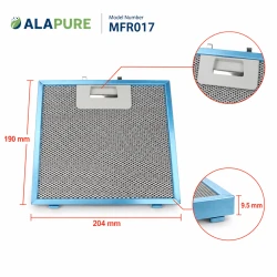 Alapure Metallfilter passend für Falmec 190x204x9,5mm 101080134