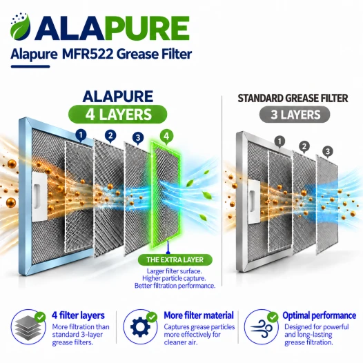Alapure Metallfilter geeignet für Franke 133.0176.352 166x516mm