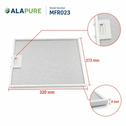 Alapure Metallfilter passend für Beko 129730007 / 115657 320x273x8mm