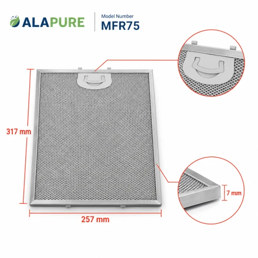 Alapure Metallfilter geeignet für Atag 181471 318x257x7mm