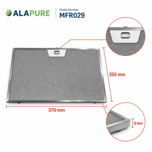 Alapure Metallfilter geeignet für Faber 1330076268 370x255x8mm