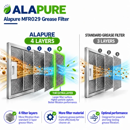 Alapure Metallfilter geeignet für Faber 1330076268 370x255x8mm