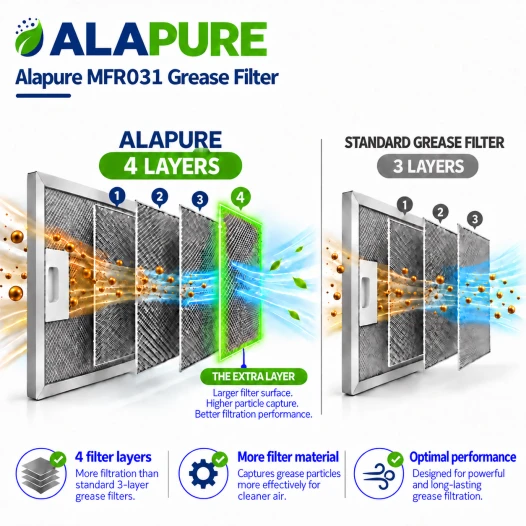 Alapure Metallfilter passend für Elica 452x148x14mm GF02VC