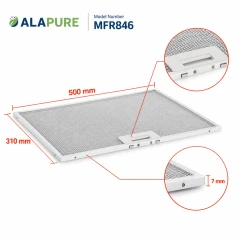 Alapure Metallfilter passend für Neff 432785 / 00432785 310x500x7mm
