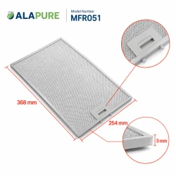 Alapure MFR051 Passend für Miele Metallfilter 8270400 368x254x9mm