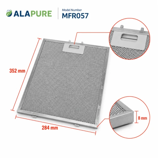 Alapure Metallfilter geeignet für Atag 288196 352x284mm