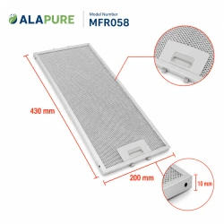 Alapure Metallfilter passend für Zanussi 50268357006 432x200x10mm