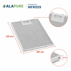 Alapure Metallfilter passend für Siemens 363095 / 00363095 320x280x8mm