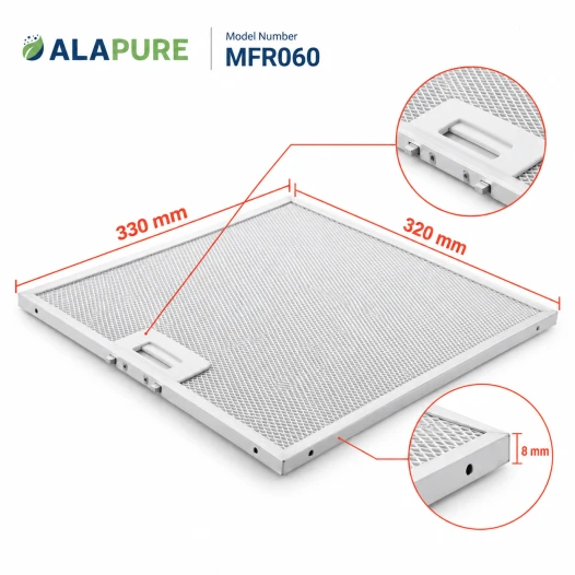 Alapure Metallfilter geeignet für Siemens 362381 / 00362381 320x330mm