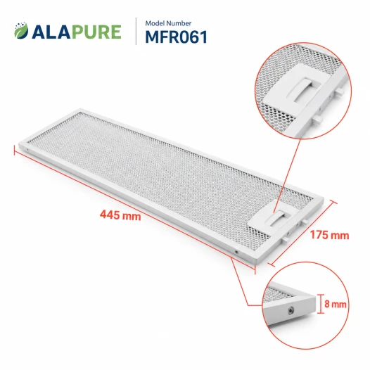 Alapure Metallfilter geeignet für Junker 352813 / 00352813 445x175mm