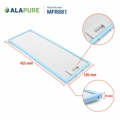 Alapure Metallfilter passend für Electrolux 4055241147 455x185x8mm