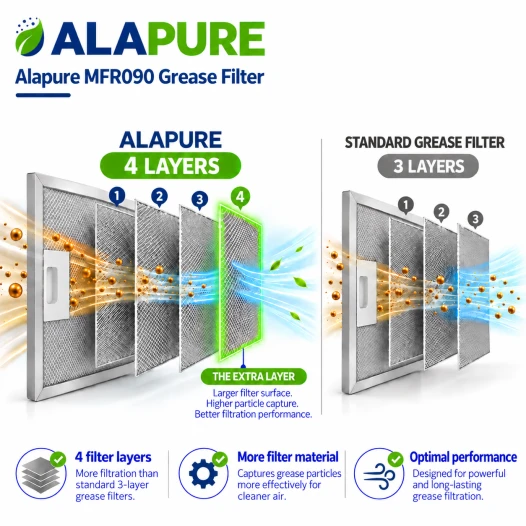 Alapure Metallfilter geeignet für Faber 133.0261.220 253x314mm