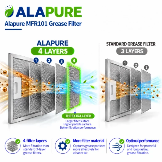 Alapure Metallfilter passend für Whirpool 184735 300x250mm