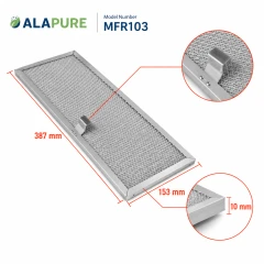 Alapure Metallfilter passend für Novy 563-8020A / 609014 387x153x10mm