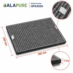 Alapure HFK4550 Kompatibel mit Miele Kohlefilter DKF12-P / DUMF12