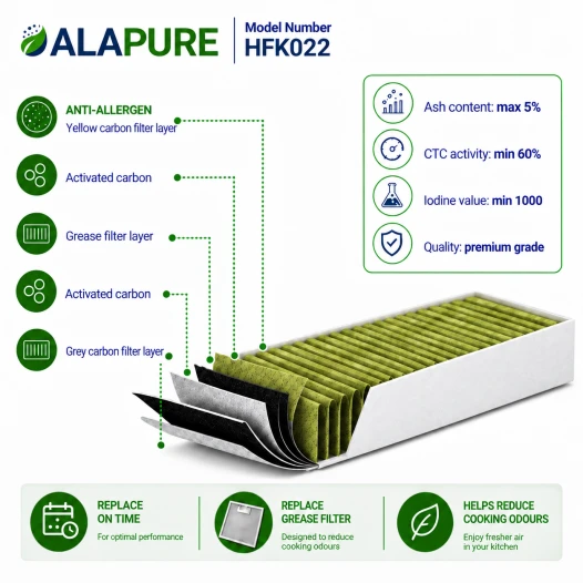Alapure CleanAir Plus Kohlefilter passend für Gaggenau Vario 400 Serie / 200 Serie (4 Stück)