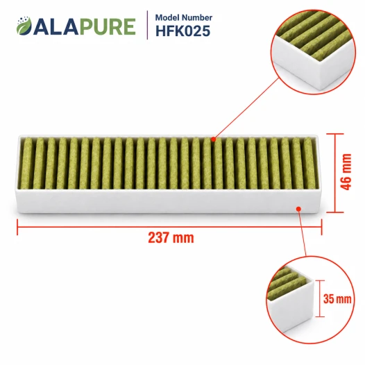 Alapure HFK025 CleanAir Plus Aktivkohlefilter geeignet für 17005507 / 17005512 / AA200100 / LZ21WWB16 (8 St)