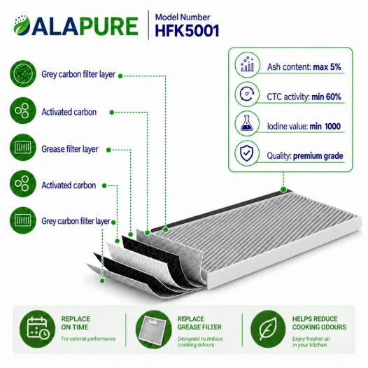 Alapure CleanAir Aktivkohlefilter geeignet für Junker 17006837 / 11025805 / DSZ4551
