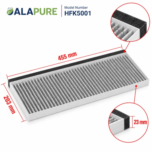 Alapure CleanAir Aktivkohlefilter geeignet für Junker 17006837 / 11025805 / DSZ4551