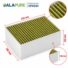 Alapure HFK934 CleanAir Plus Aktivkohlefilter geeignet für 11033934 / 17004083 / 17004042 / DZZ1XX1B6 / LZ31XXB16