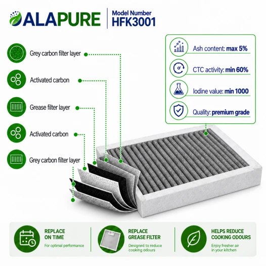 Alapure Geruchs- und Feinstaubfilter geeignet für Atag HF3001