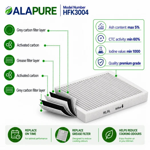 Alapure HFK3004 Geruchs- und Partikelfilter geeignet für HF3004