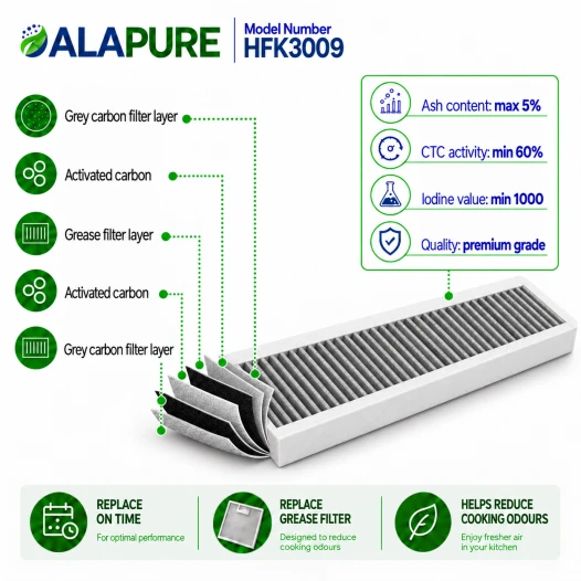 Alapure HFK3009 Geruchs- und Partikelfilter geeignet für HF3009