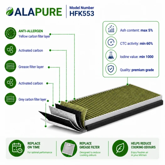 Alapure passend für Bosch CleanAir Plus Kohlefilter DWZ1BK1I6 / 17008032 (3St.)