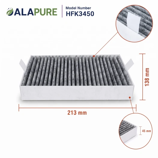 Alapure HFK3450 Passend für Miele Kohlefilter DKF31-P