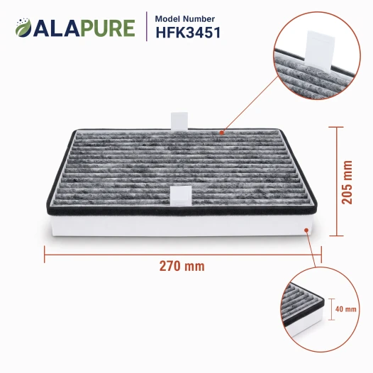 Alapure HFK3451 Passend für Miele Kohlefilter DKF36-P