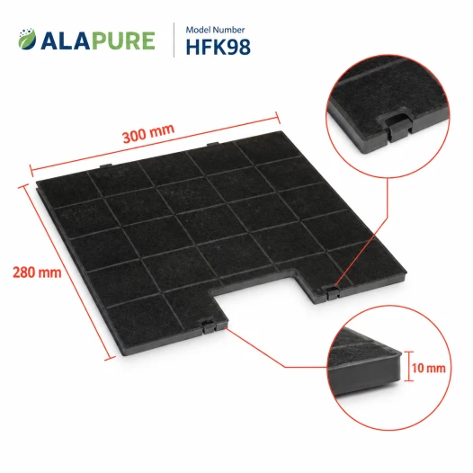 Alapure HFK98 Kohlefilter passend für Gorenje Kohlefilter AH004 / 180177