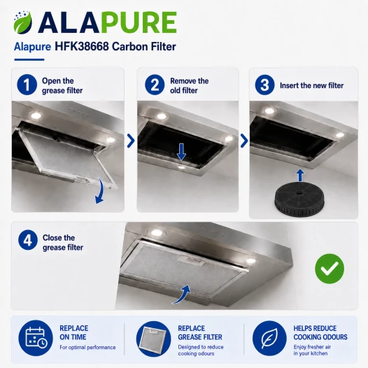 Alapure Aktivkohlefilter geeignet für Ikea 482000009736 / NYTTIG FIL 440 (2 St.)