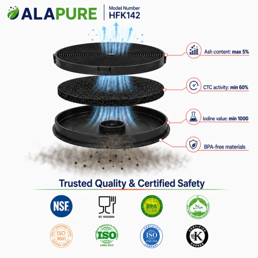 Alapure Aktivkohlefilter geeignet für Scholtes FAC529 / Typ F196