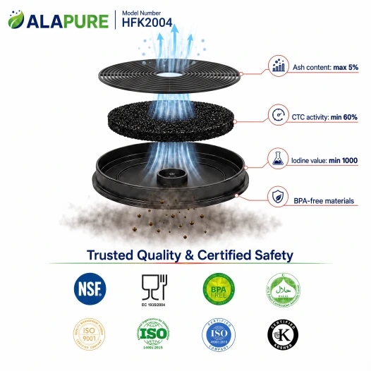 Alapure Aktivkohlefilter geeignet für Klarstein 10035387 Skyfall Smart