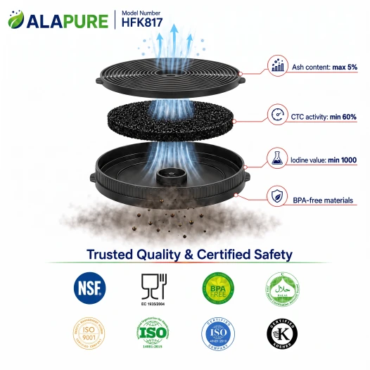 Alapure HFK817 Kohlefilter passend für Klarstein Kohlefilter 10032843