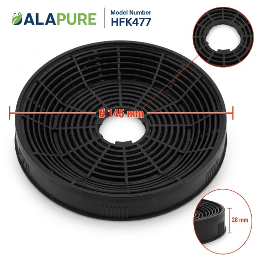 Alapure Aktivkohlefilter geeignet für Beko KF971100007 / KF9189204771 (2 Stck.)