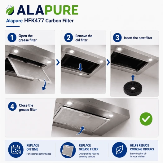 Alapure Aktivkohlefilter geeignet für Beko KF971100007 / KF9189204771 (2 Stck.)